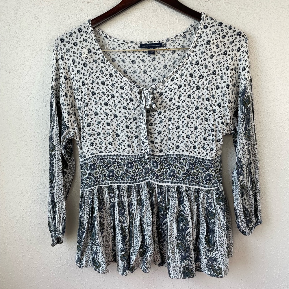 American Eagle Floral Tunic Top Size XS EUC